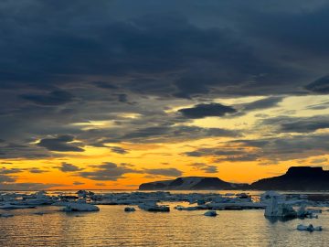 image of sunset in Antarctica