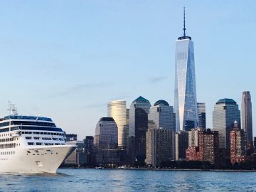 cruise ship in NY Harbor
