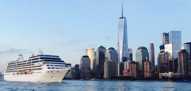 cruise ship in NY Harbor