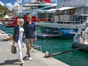 couple walking in port