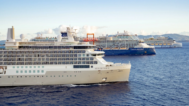 2 cruise ships on the water