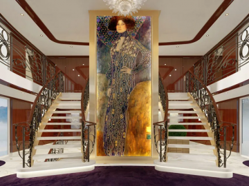 A rendering of the Emilie's grand staircase. Photo Credit: Uniworld