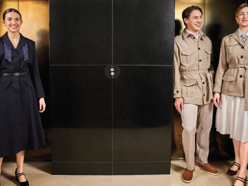 Staff members showcase pieces from Sofitel's new uniform collection, Le Vestiaire, which was created in collaboration with French designer Cordelia de Castellane. Photo Credit: Sofitel