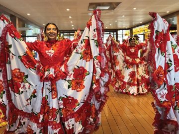 Cumbia dancers treated guests to a show onboard the AmaMelodia. Photo Credit: Brinley Hineman