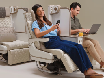 New A350s will have a premium economy cabin in a 2-3-2 configuration with 28 seats. Photo Credit: Emirates