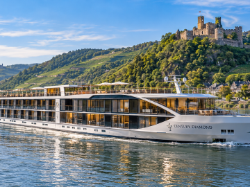 Century Diamond luxury river cruise ship sailing on the Rhine in Europe.